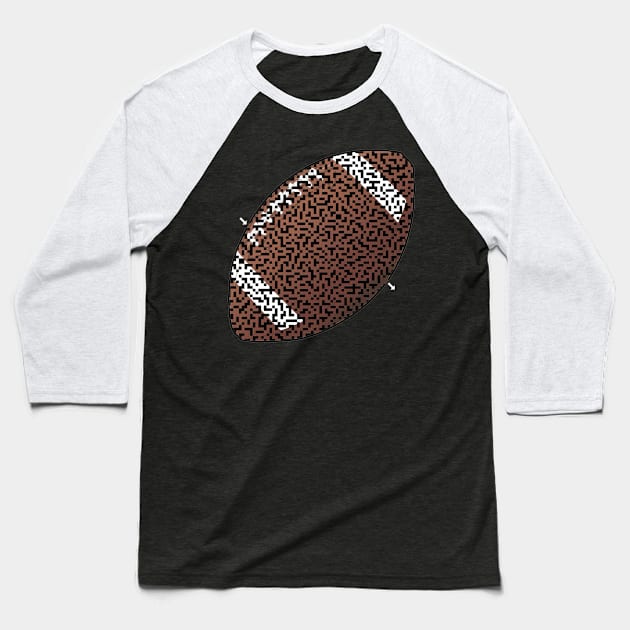 Football Shaped Maze & Labyrinth Baseball T-Shirt by gorff